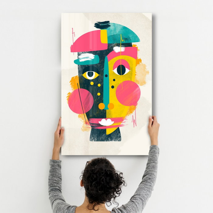 Wallity CAM-2071 Pintura Decorativa de Vidrio Templado Multicolor 46 x 72 cm